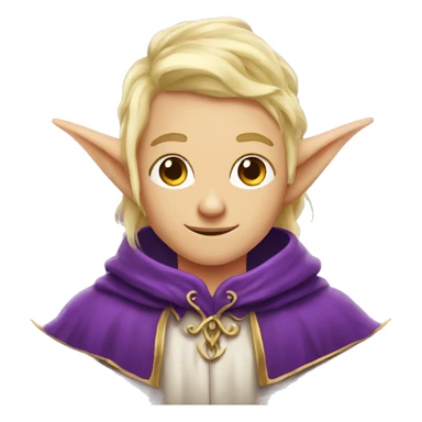 Elf wizard with Elf ears and blonde hair and purple robes sticker