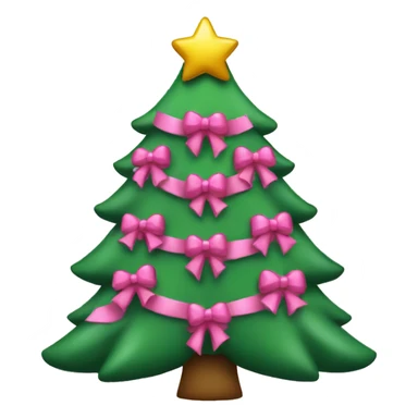 Christmas tree with pink bows sticker