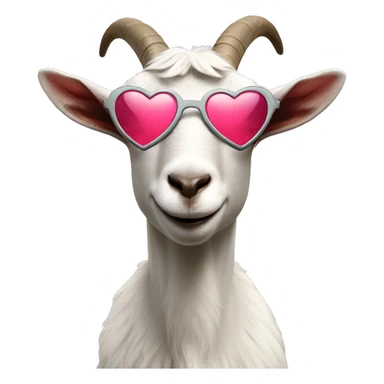 Goat wearing heart sunglasses  sticker
