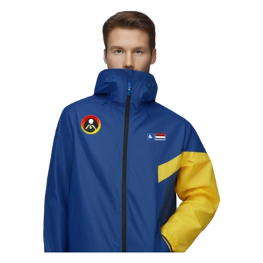 K-way jacket LE VRAI 3.0 CLAUDE Blue Royal Marine sticker