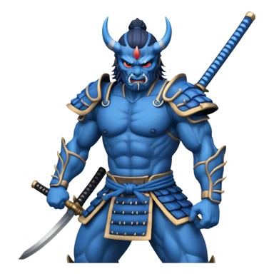 blue samurai oni sticker