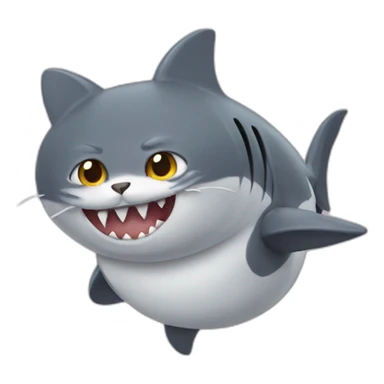 a cat in a shark costume sticker