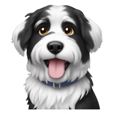 furr bobtail dog black and white  sticker