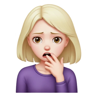 Girl upset and choking herself  sticker