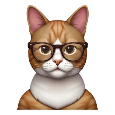 Cat with glasses on a beach with LeBron James sticker