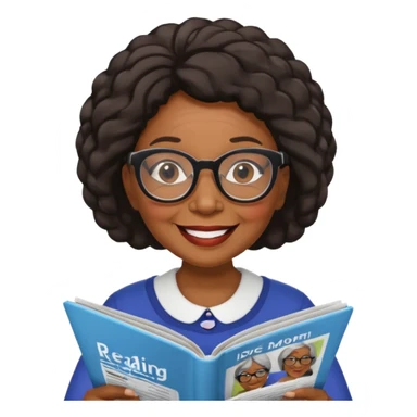 old black woman read magazine sticker