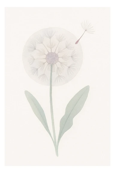 dandelion, realistic watercolor style, soft colors, delicate details sticker