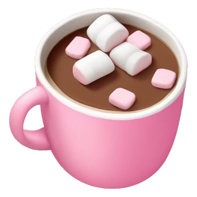 Pink mug with hot cocoa and marshmallows  sticker