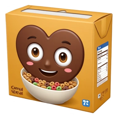 brown chocolate cereal box with no face sticker