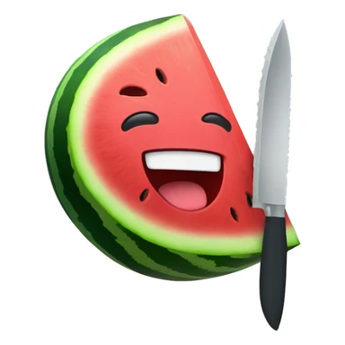 watermelon with knif sticker