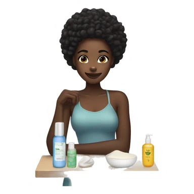 Black girl doing skin care sticker