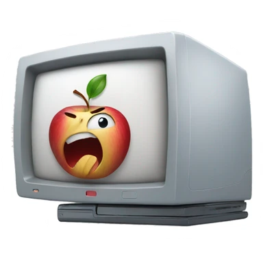 Computer eating an apple sticker