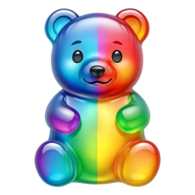 Rainbow colored Gummy bear  sticker