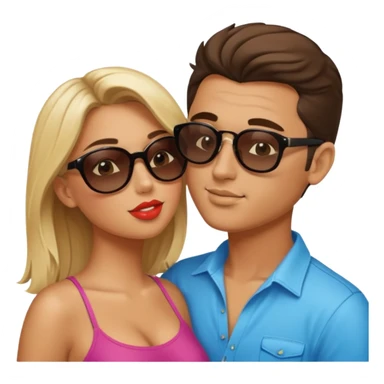 a good looking man and good looking woman are Kissing, outdoor sticker