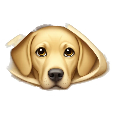 Yellow Labrador covered in a tortilla blanket like a burrito sticker