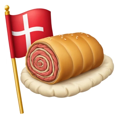 country  flag with mutton roll in the middle sticker