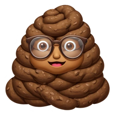 Poop with glasses sticker