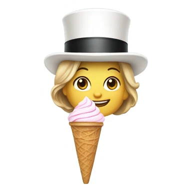 A smiling Donna Trump with an Abraham Lincoln hat. Trump is holding an ice cream cone. sticker