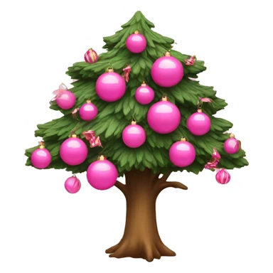 Tree decorated with pink ornaments  sticker