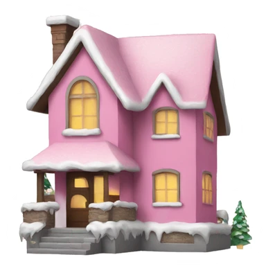 Christmas house pink  sticker