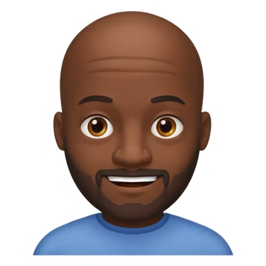 bald grumpy black man with shaving beard sticker
