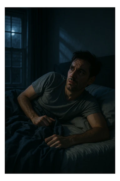 uomo insonnia, si agita durante la notte sticker