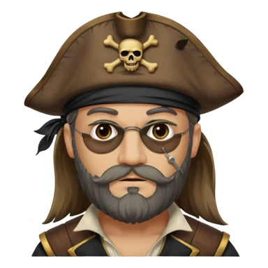 pirate captain eye pach beard sticker
