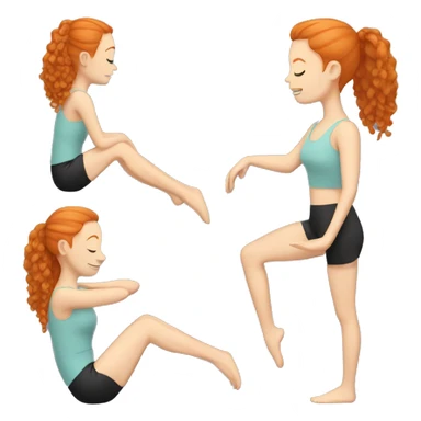 Pilates girl ginger hair sticker