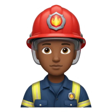 black Firefighter wearing helmets sticker