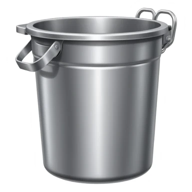 a spoon on a stainless steel garbage can sticker