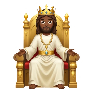 Dark skin Jesus on his heavenly Throne with Gold crown sticker