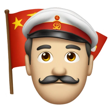 Man mustache communist flag  sticker
