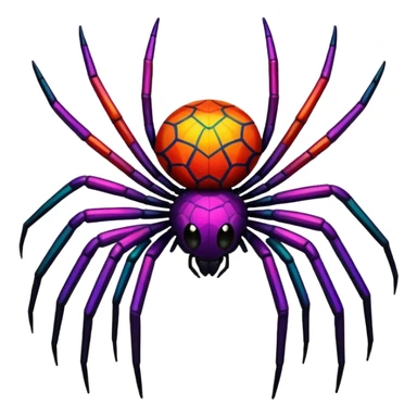 pixelated colorful spider sticker