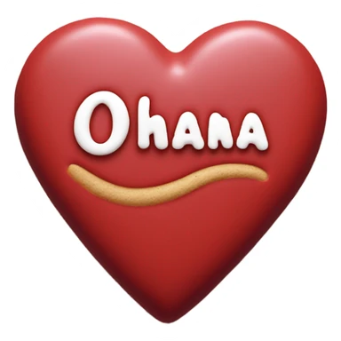 Red cookie heart with ohana sticker