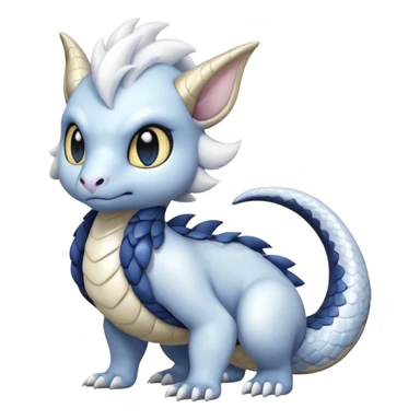 White glossy soft silky furry iridesent Absol-Shinx-Snake-fusion-hybrid, full body sticker