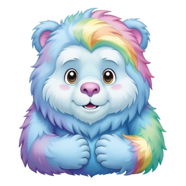 easter rainbow care bear  yeti sticker