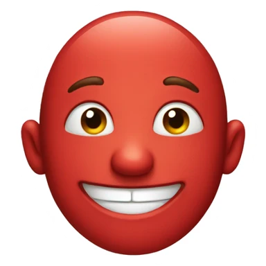 smiling red face  sticker