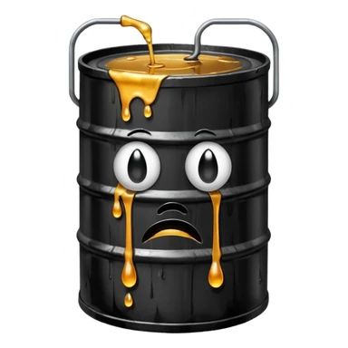 crying oil barrel (use the default tear drops and oil barrel emoji to create it) sticker