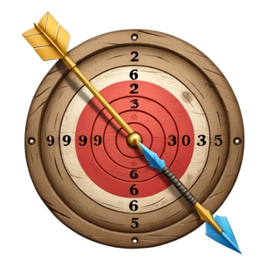 A target with an arrow in the center sticker