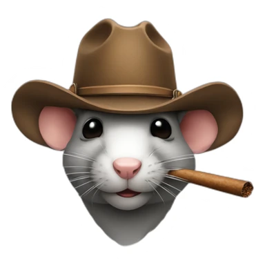 A rat wearing a cowboy hat and smoking a cigar sticker