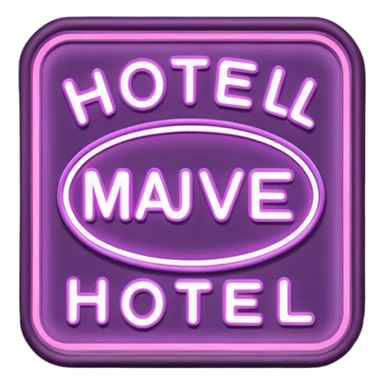 Mauve retro hotel sign sticker