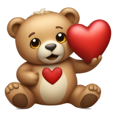 Christmas bear holding christmas heart with two hands sticker