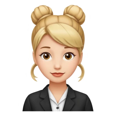 receptionist face with bun sticker