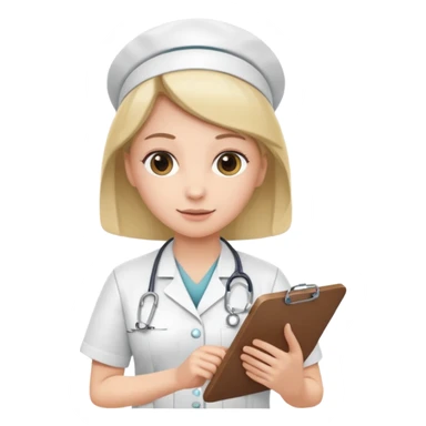 A nurse attending to a patient at the hospital sticker