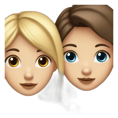 two girls one brunette with brown eyes and one blonde with blue eyes that love animals sticker