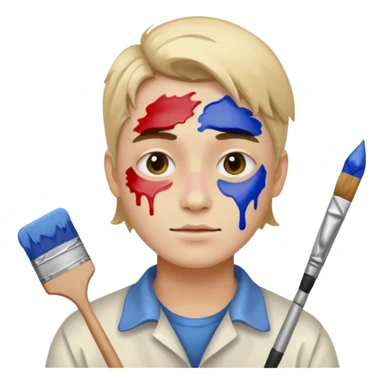 Painter with Paint Stained Face sticker