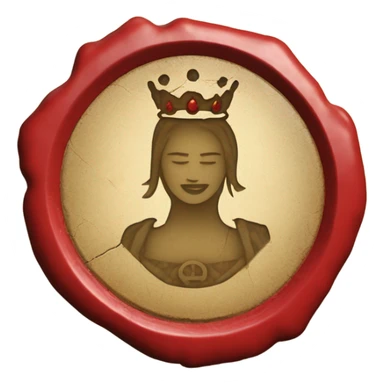 queen wax broken seal red crack broken circle sticker