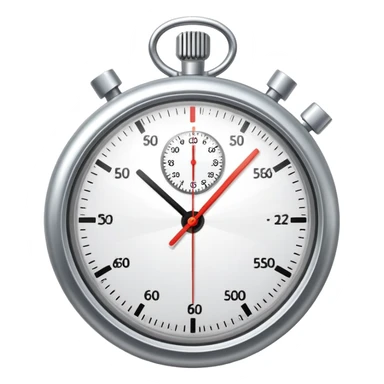 Stopwatch showing 1 minute and 58 seconds, hands pointing just before the 2-minute mark, symbolizing the two-minute rule in productivity sticker