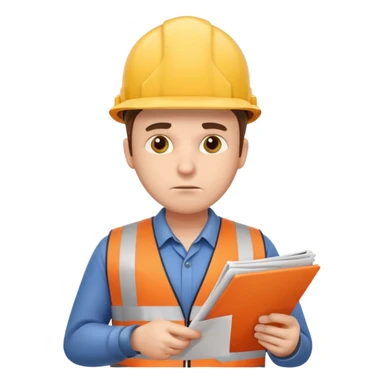 an engineer reviewing safety documents sticker