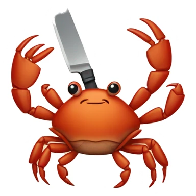 crab holding a knife sticker